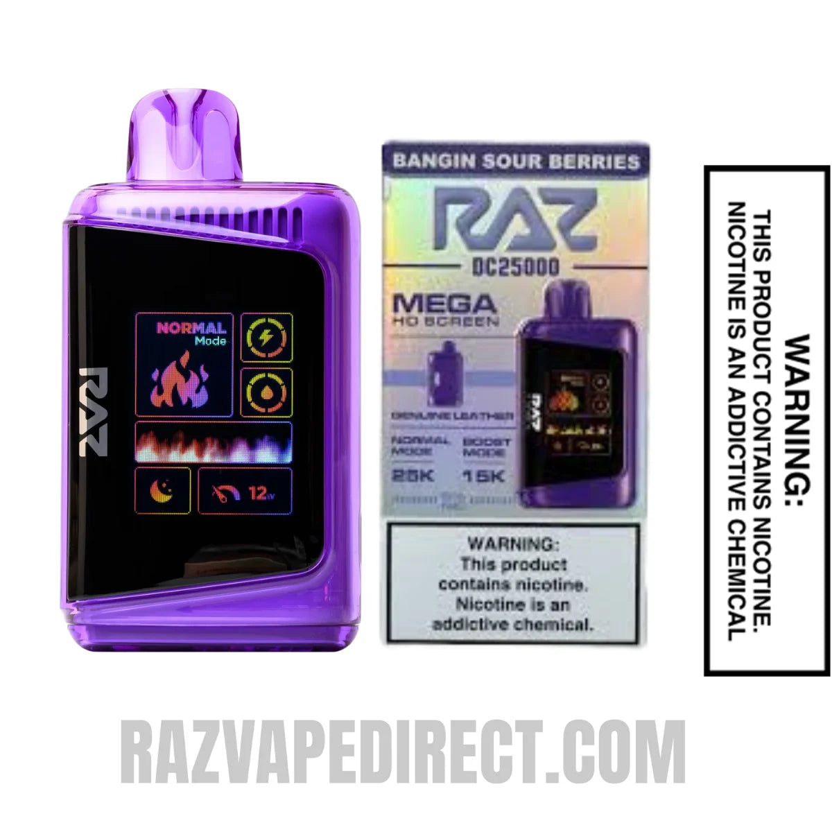 Banging Sour Berries RAZDC25000 Disposable Vape With Package Box Banging Sour Berries RAZDC25000 Disposable Vape With Package Box
