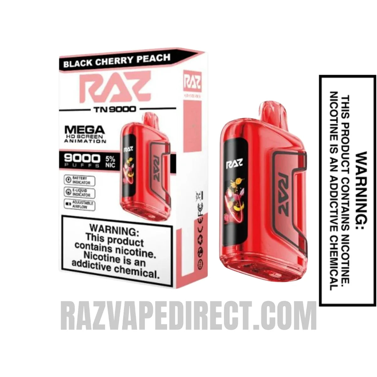 Black Cherry Peach RAZ TN9000 Disposable Vape With Package Box Black Cherry Peach RAZ TN9000 Disposable Vape With Package Box