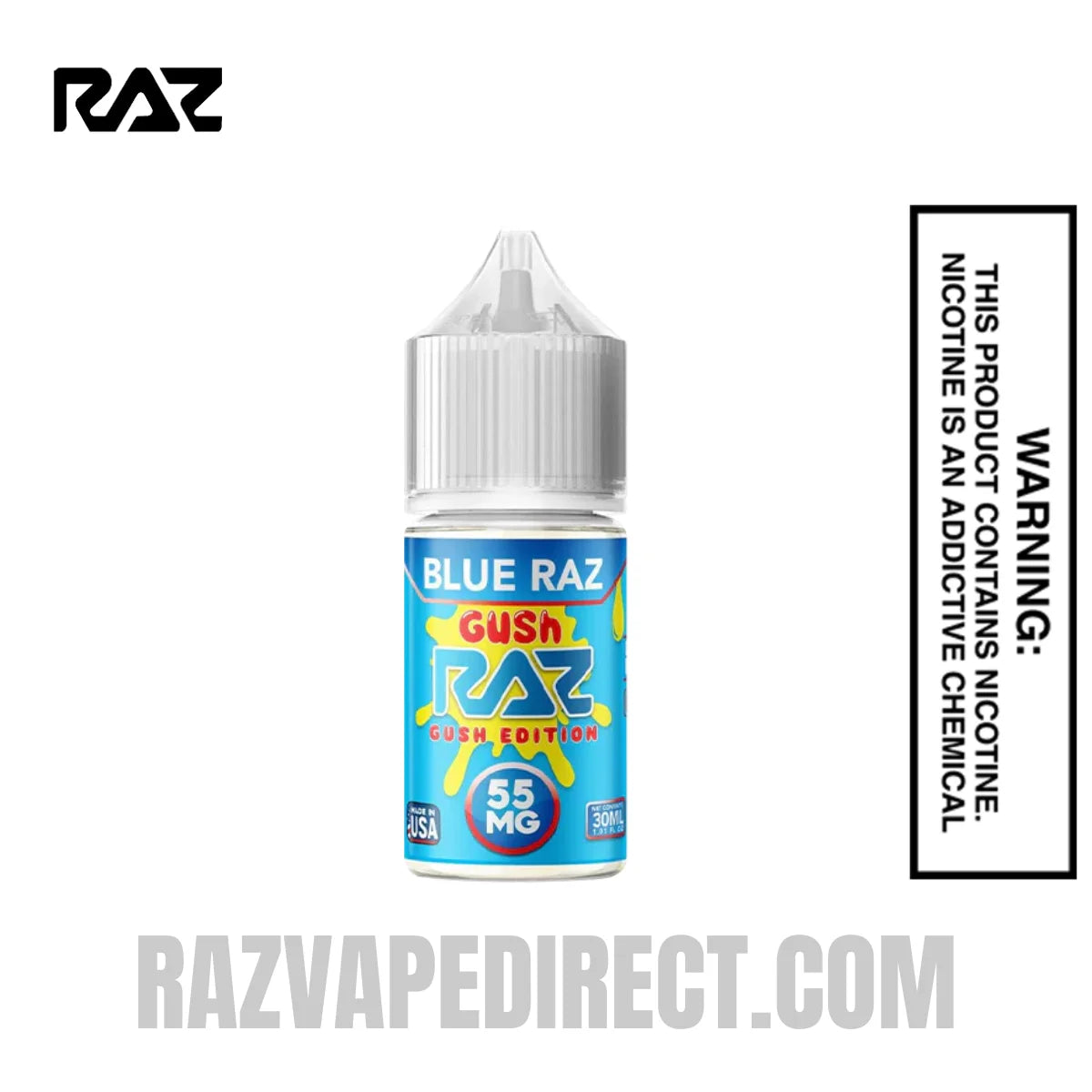 Blue Raz Gush RAZ Salt Nic Juice 30 ML Blue Raz Gush RAZ Salt Nic Juice 30 ML