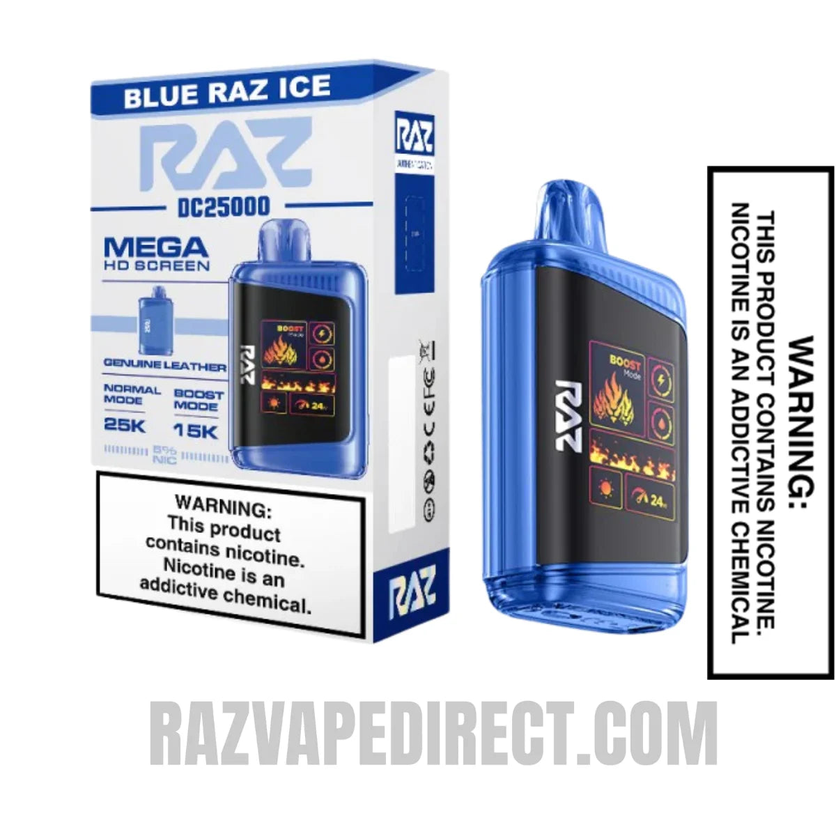 BlueRaz Ice RAZDC25000 Disposable Vape With Package Box BlueRaz Ice RAZDC25000 Disposable Vape With Package Box