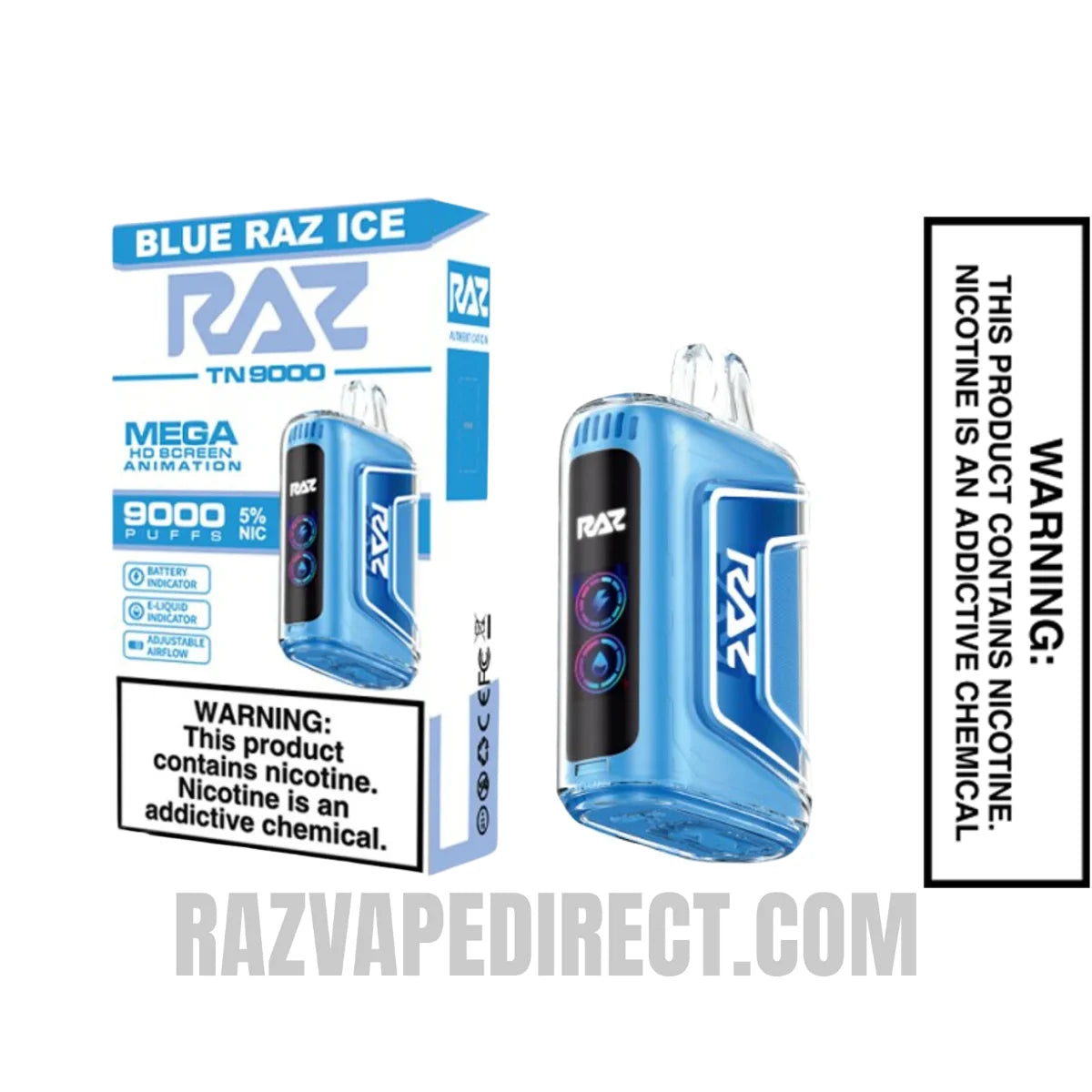 BlueRaz Ice RAZ TN9000 Disposable Vape With Package Box BlueRaz Ice RAZ TN9000 Disposable Vape With Package Box