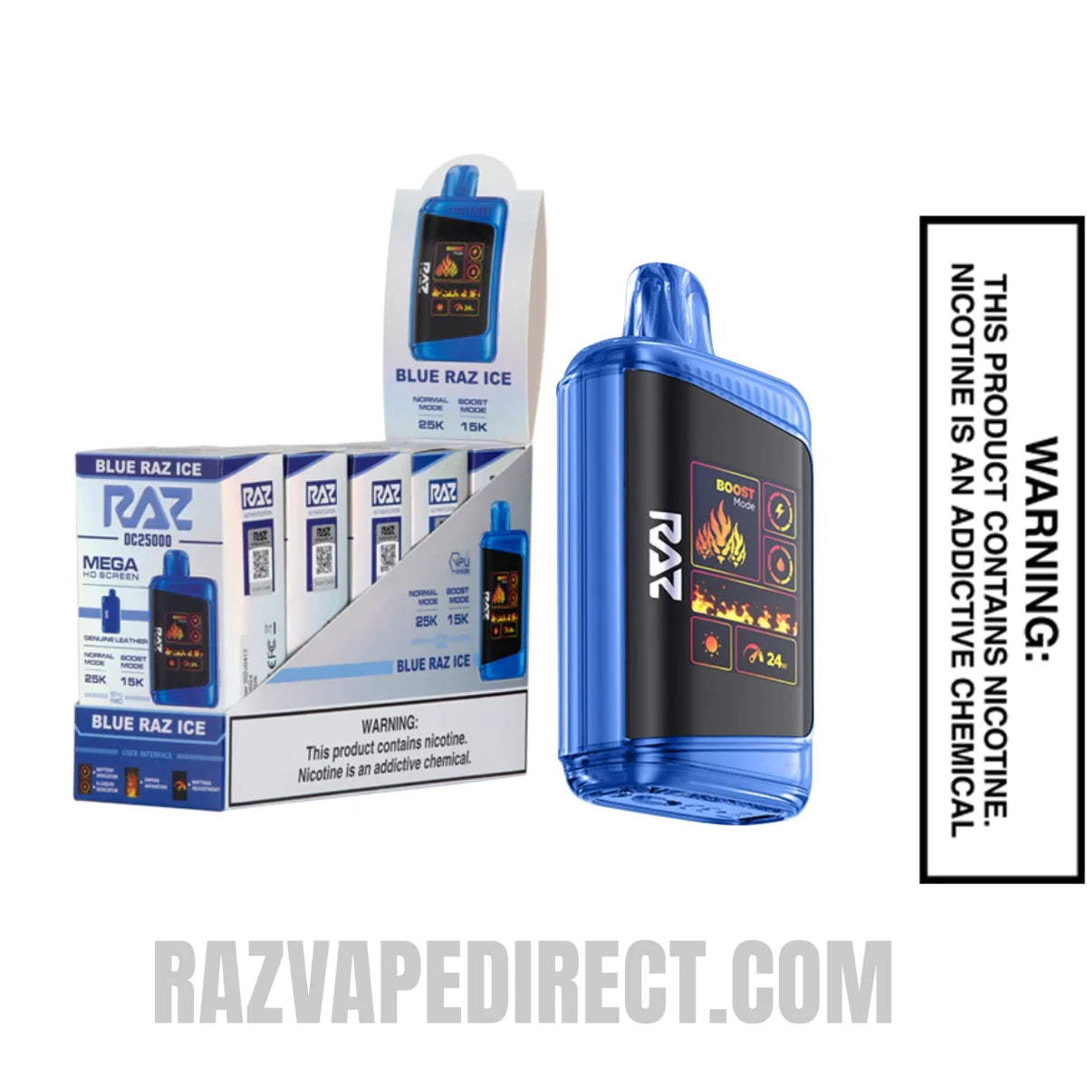 Blue Razz Ice RAZ DC25000 Freedom Edition With Bundle Pack Blue Razz Ice RAZ DC25000 Freedom Edition With Bundle Pack