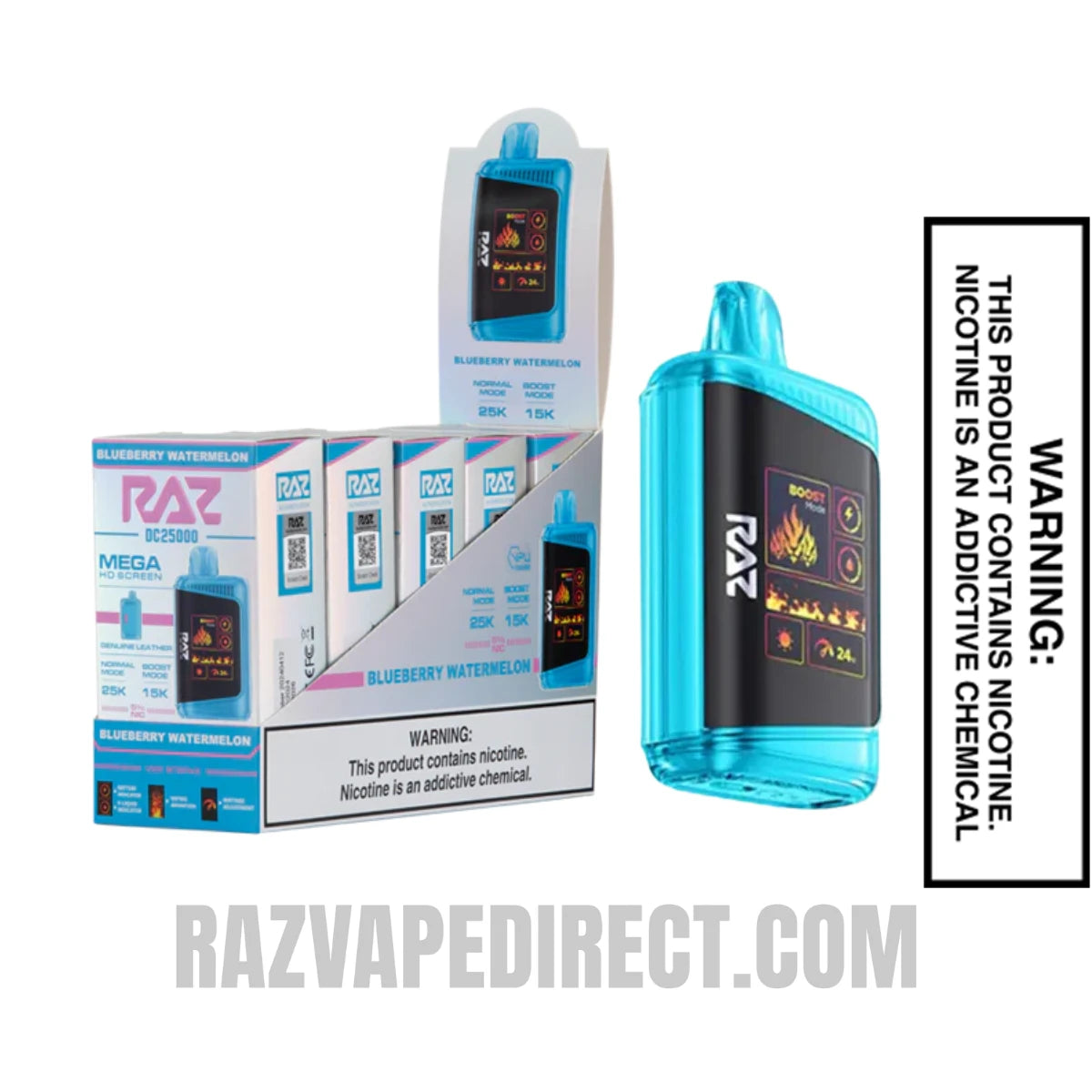 Blueberry Watermelon RAZ DC25000 Disposable Vape With Bundle Pack Blueberry Watermelon RAZ DC25000 Disposable Vape With Bundle Pack