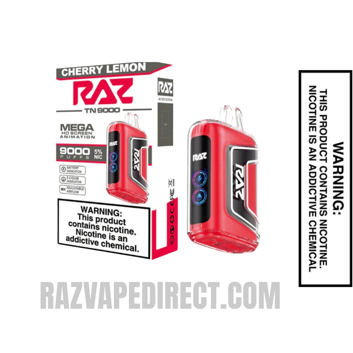 Cherry Lemon RAZTN9000 Disposable Vape With Package Box Cherry Lemon RAZTN9000 Disposable Vape With Package Box
