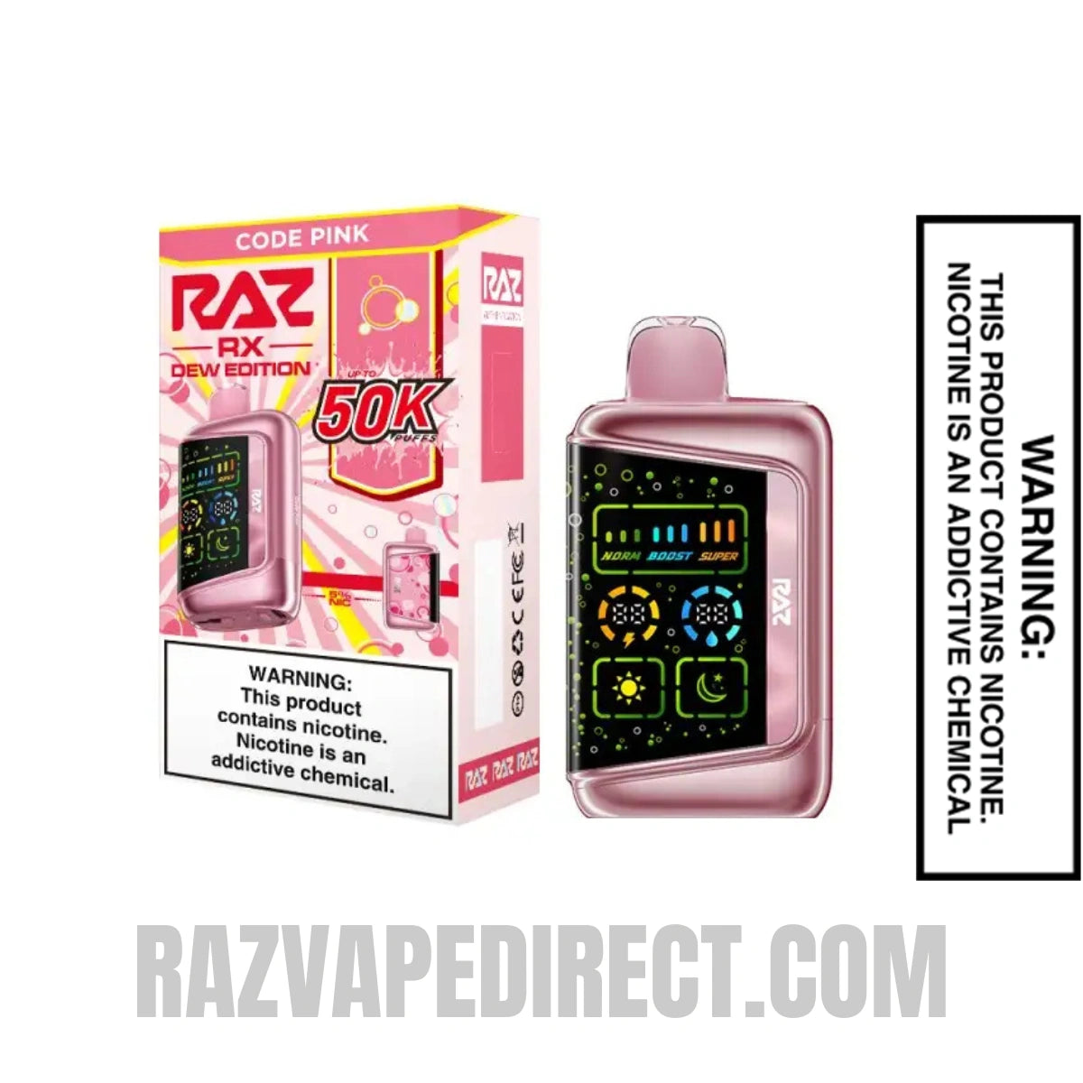 Code Pink RAZ RX50K Disposable Vape With Package Box Code Pink RAZ RX50K Disposable Vape With Package Box