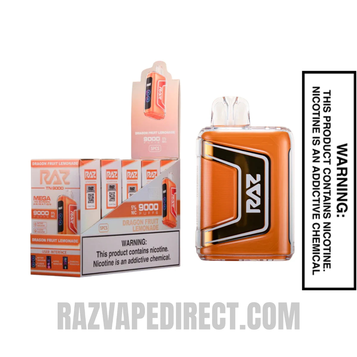 Dragon Fruit Lemonade RAZTN9000 Disposable Vape with bundle box Dragon Fruit Lemonade RAZTN9000 Disposable Vape with bundle box