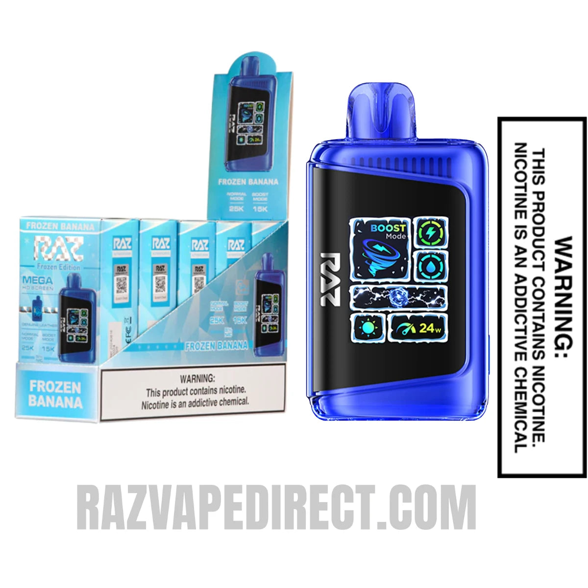 Frozen Banana RAZ DC25000 Frozen Edition Disposable Vape With Bundle Pack Frozen Banana RAZ DC25000 Frozen Edition Disposable Vape With Bundle Pack