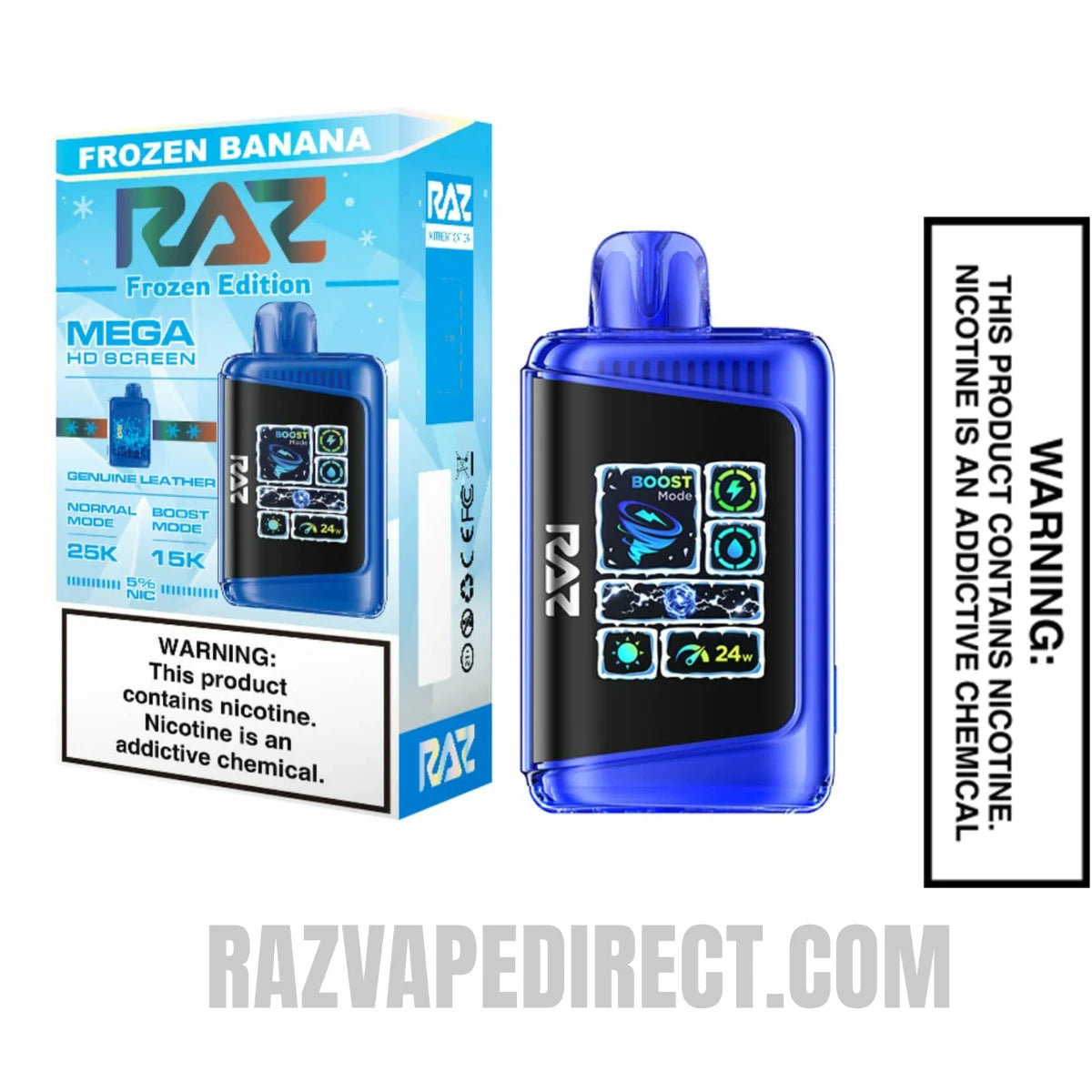 Frozen Banana RAZ DC25000 Frozen Edition Disposable Vape With Package Box Frozen Banana RAZ DC25000 Frozen Edition Disposable Vape With Package Box