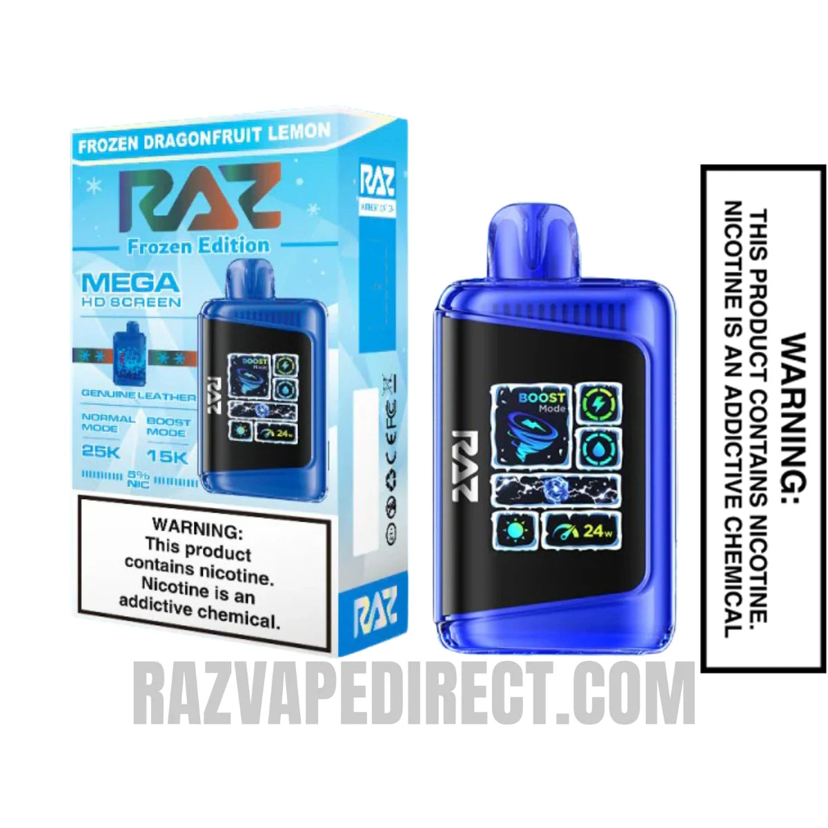 Frozen Dragonfruit Lemon RAZ DC25000 Frozen Edition Vape With Package Box Frozen Dragonfruit Lemon RAZ DC25000 Frozen Edition Vape With Package Box