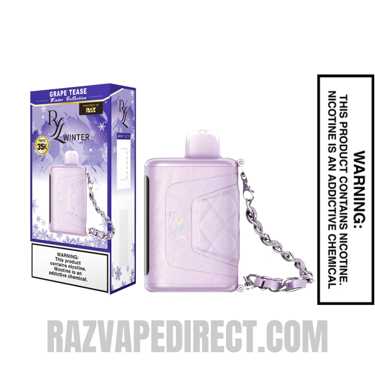 Grape Tease RAZ RYL Classic 35K Disposable Vape With Package Box Grape Tease RAZ RYL Classic 35K Disposable Vape With Package Box