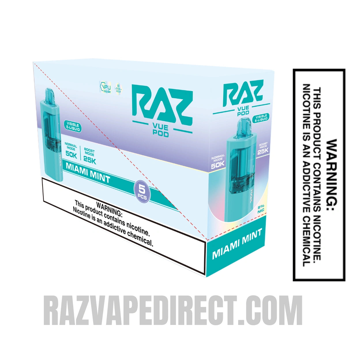 Miami Mint RAZ VUE 50K Disposable Pod with bundle Box Miami Mint RAZ VUE 50K Disposable Pod with bundle Box