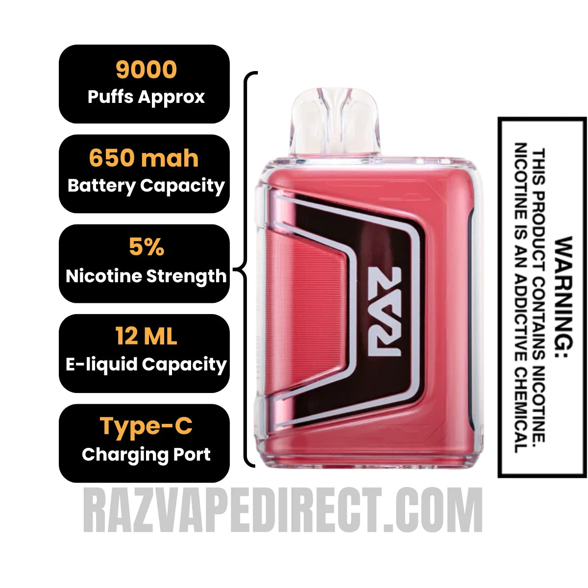 Night Crawler RAZTN9000 Disposable Vape Specifications Night Crawler RAZTN9000 Disposable Vape Specifications