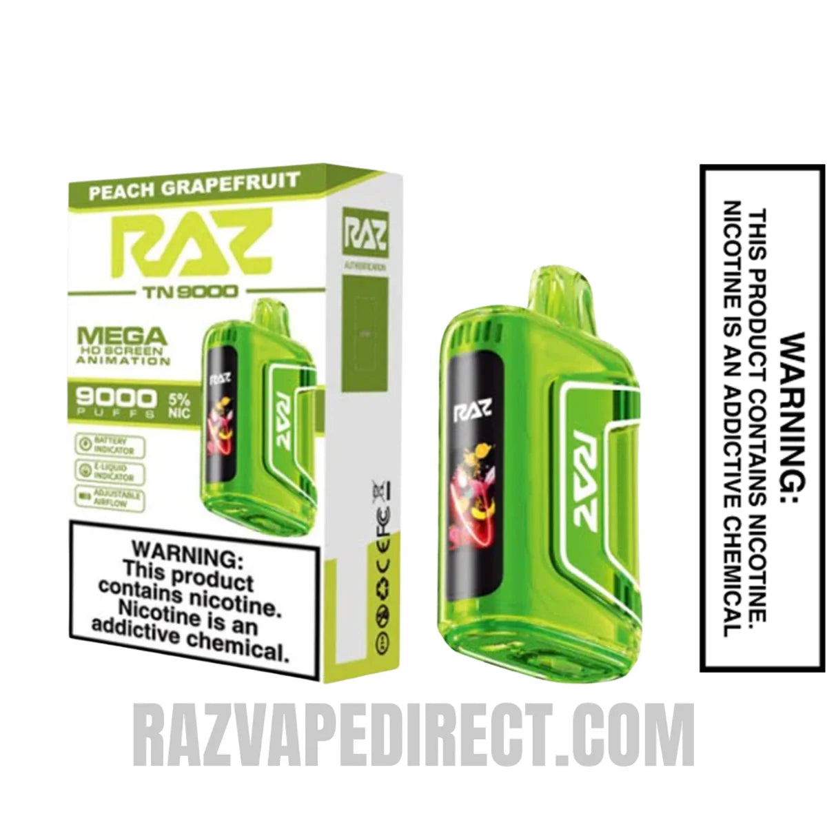 Peach Grapefruit RAZ TN9000 Disposable Vape With Box Pack Peach Grapefruit RAZ TN9000 Disposable Vape With Box Pack