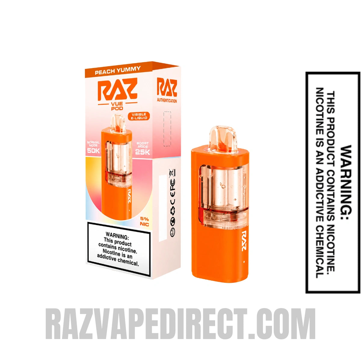 Peach Yummy RAZ VUE 50K Disposable Vape Pod Bundle Pack Peach Yummy RAZ VUE 50K Disposable Vape Pod Bundle Pack