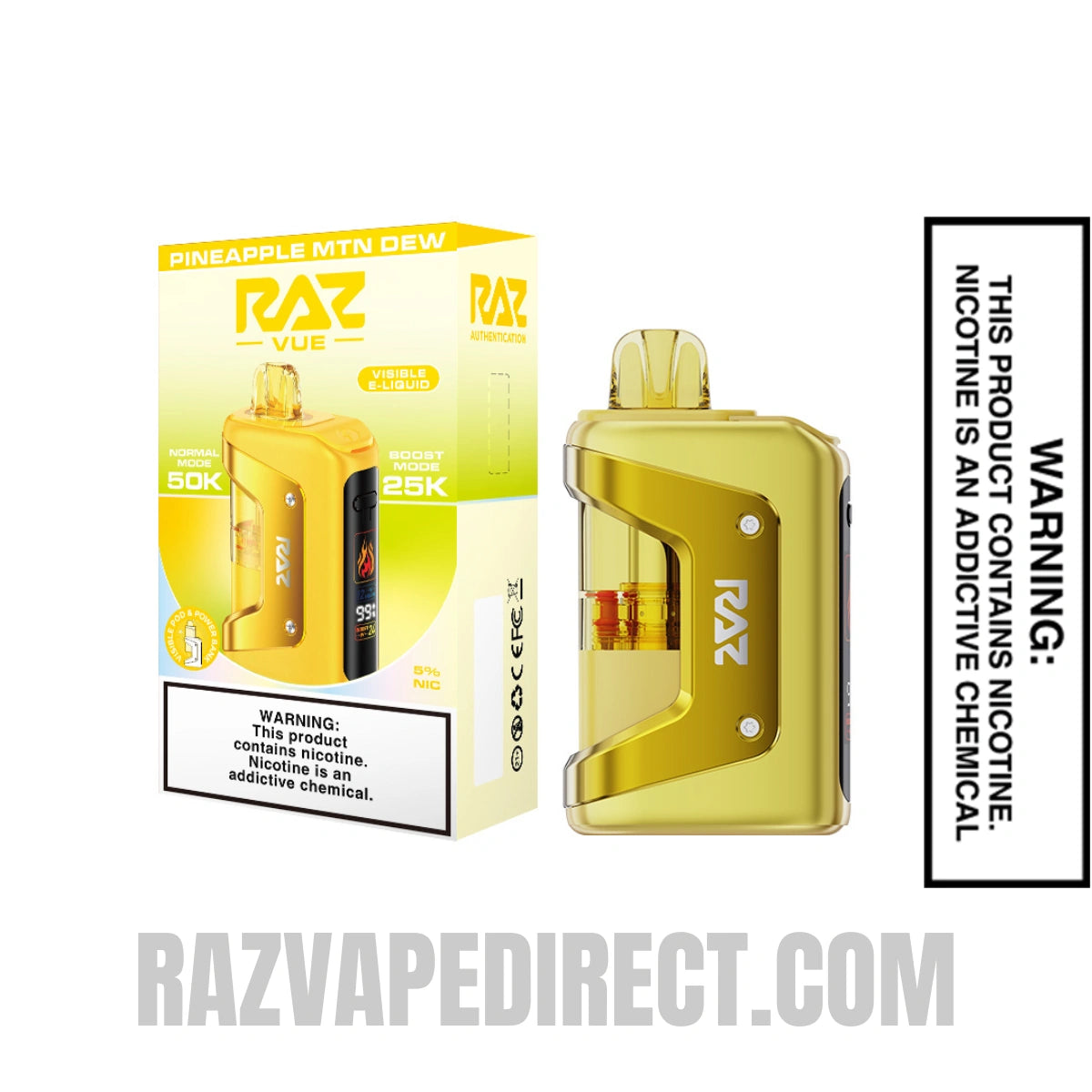 Pineapple MTN Dew RAZ VUE 50K Disposable Kit with Package Box Pineapple MTN Dew RAZ VUE 50K Disposable Kit with Package Box