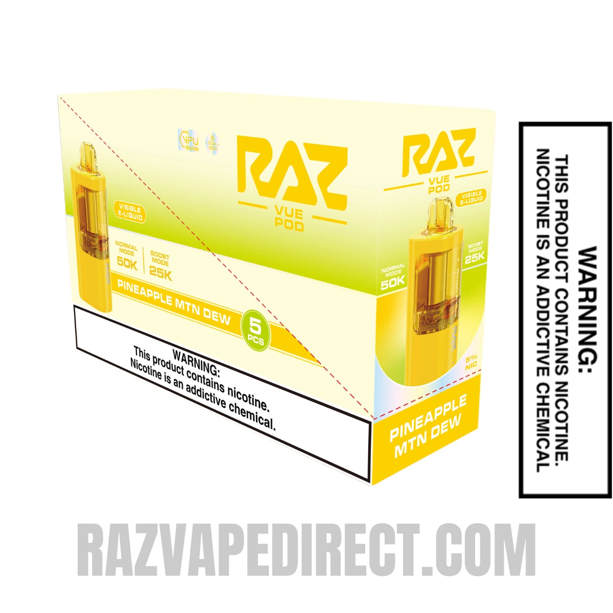 Pineapple MTN Dew RAZ VUE 50K Disposable Pod with bundle Box Pineapple MTN Dew RAZ VUE 50K Disposable Pod with bundle Box