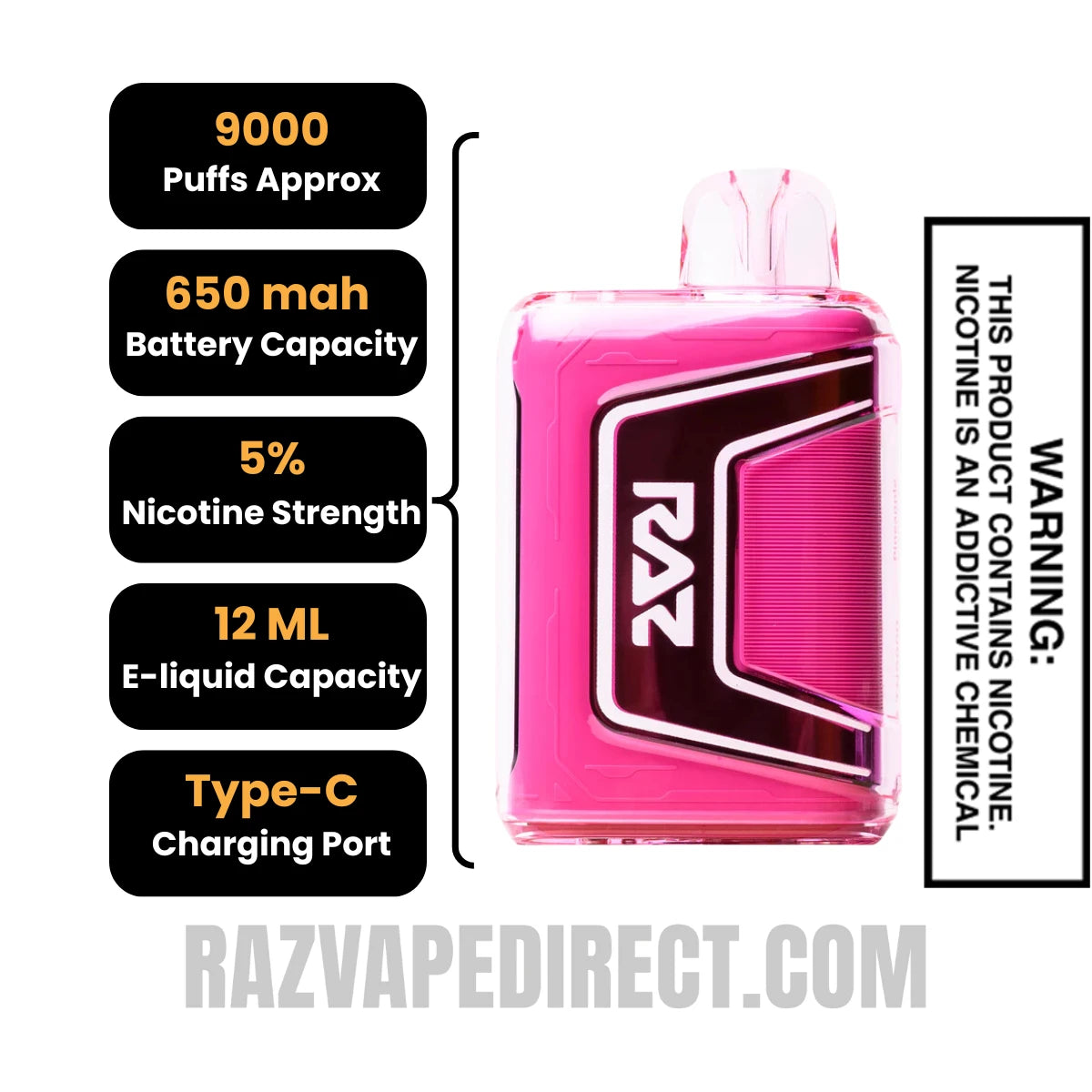 Pineapple Passionfruit Guava RAZTN9000 Disposable Vape Specifications Pineapple Passionfruit Guava RAZTN9000 Disposable Vape Specifications