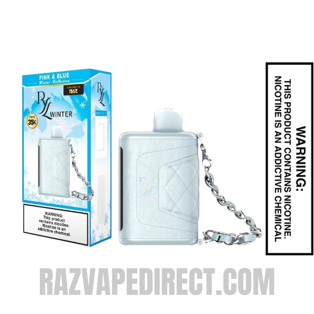 Pink & Blue RAZ RYL Classic 35K Disposable Vape With Package Box Pink & Blue RAZ RYL Classic 35K Disposable Vape With Package Box