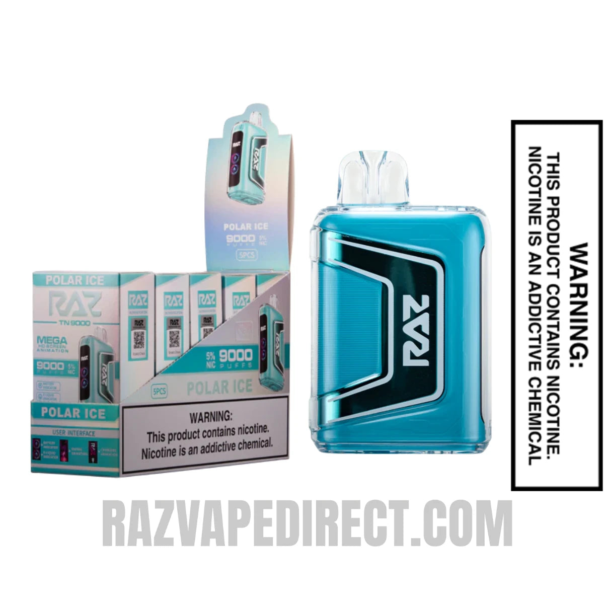 Polar Ice RAZTN9000 Disposable Vape With Bundle Pack Polar Ice RAZTN9000 Disposable Vape With Bundle Pack