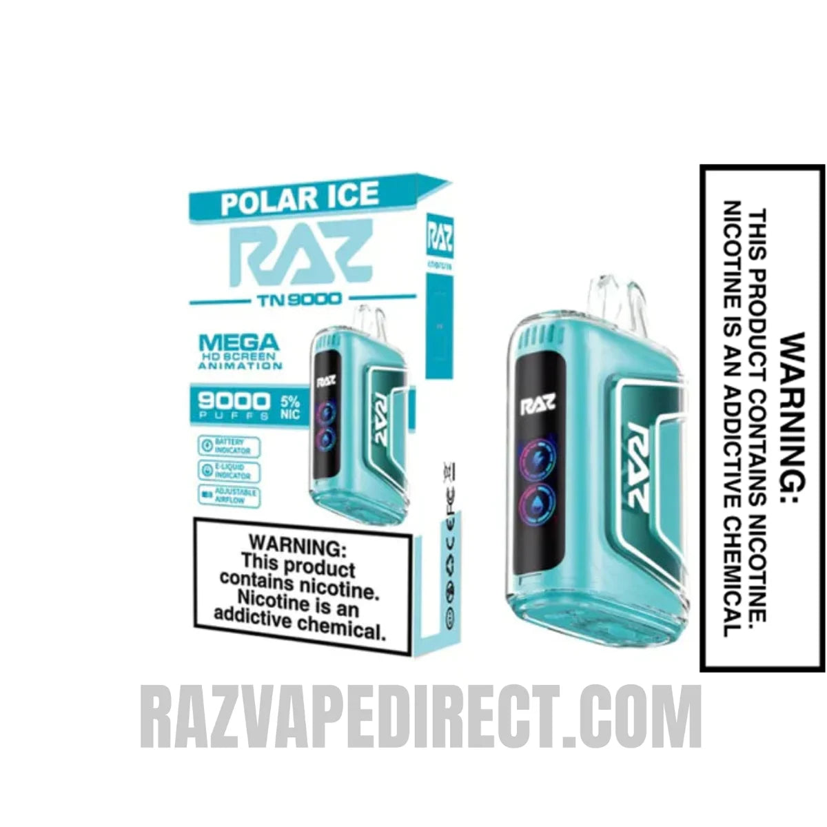 Polar Ice RAZTN9000 Disposable Vape With Package Box Polar Ice RAZTN9000 Disposable Vape With Package Box