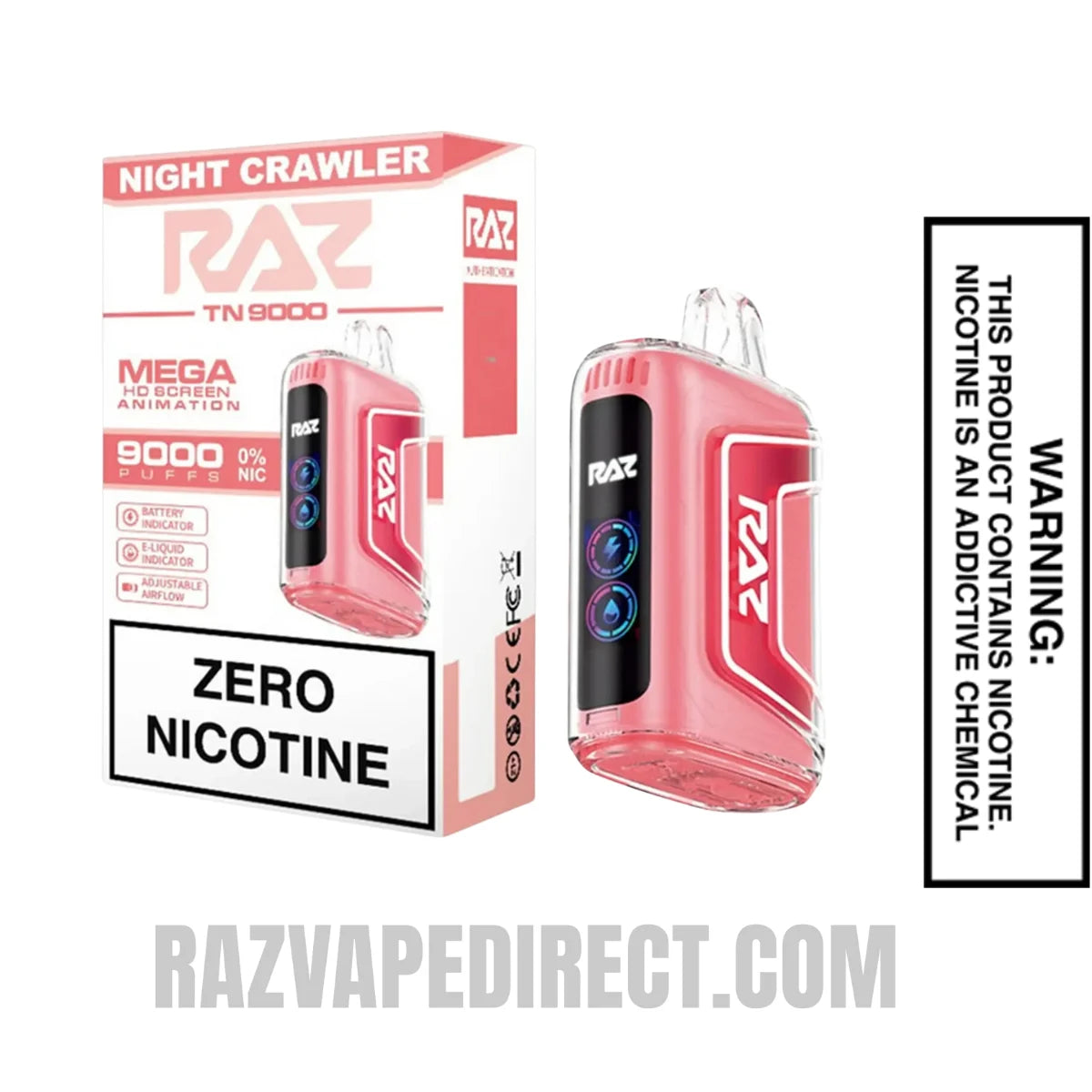 RAZTN9000 Night Crawler Disposable Vape 0 Nic With Package Box RAZTN9000 Night Crawler Disposable Vape 0 Nic With Package Box