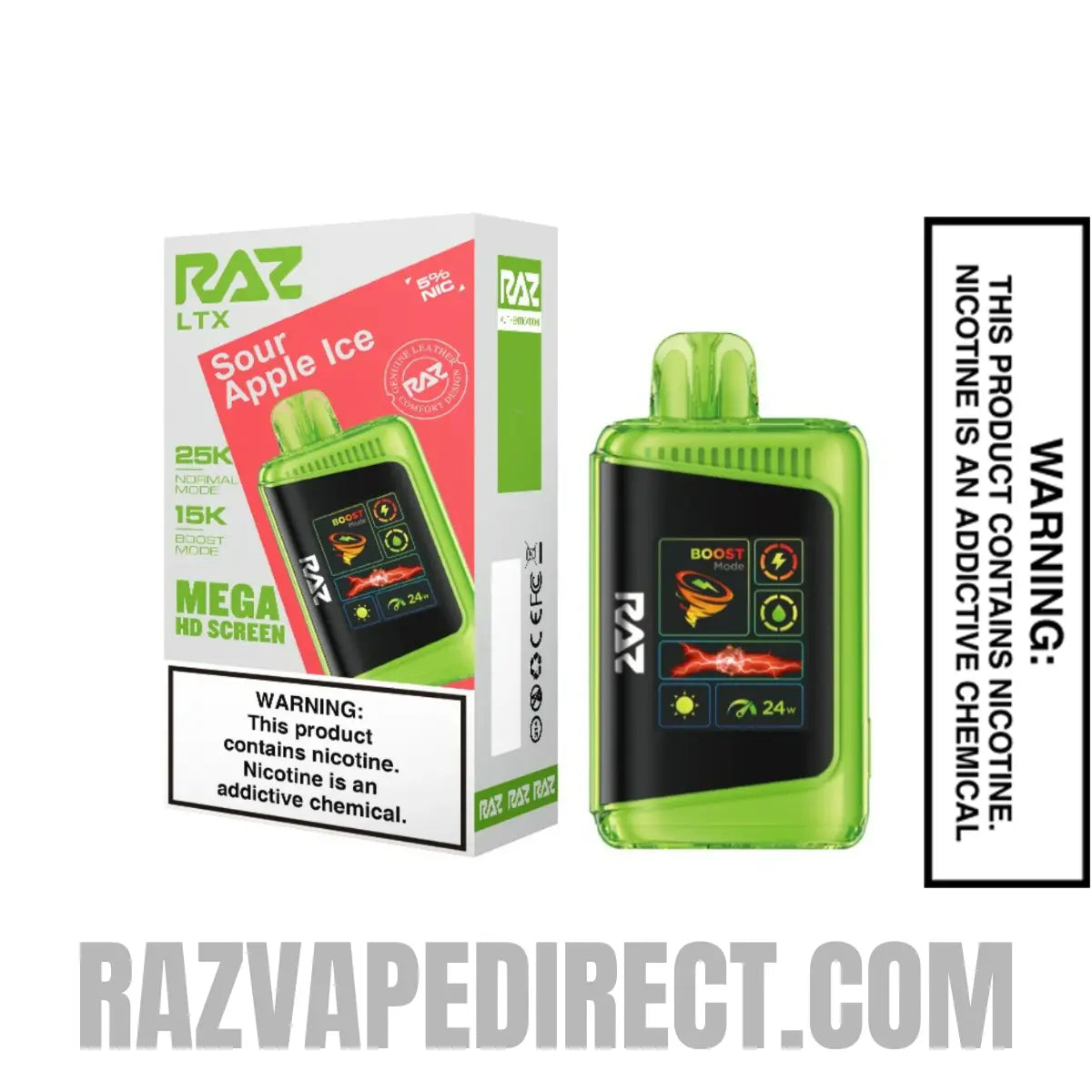 Sour Apple Ice RAZ LTX 25000 Disposable Vape with Package Box Sour Apple Ice RAZ LTX 25000 Disposable Vape with Package Box