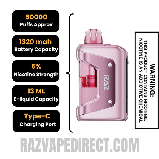 Strawberry Blast RAZ VUE 50K Disposable Kit Strawberry Blast RAZ VUE 50K Disposable Kit