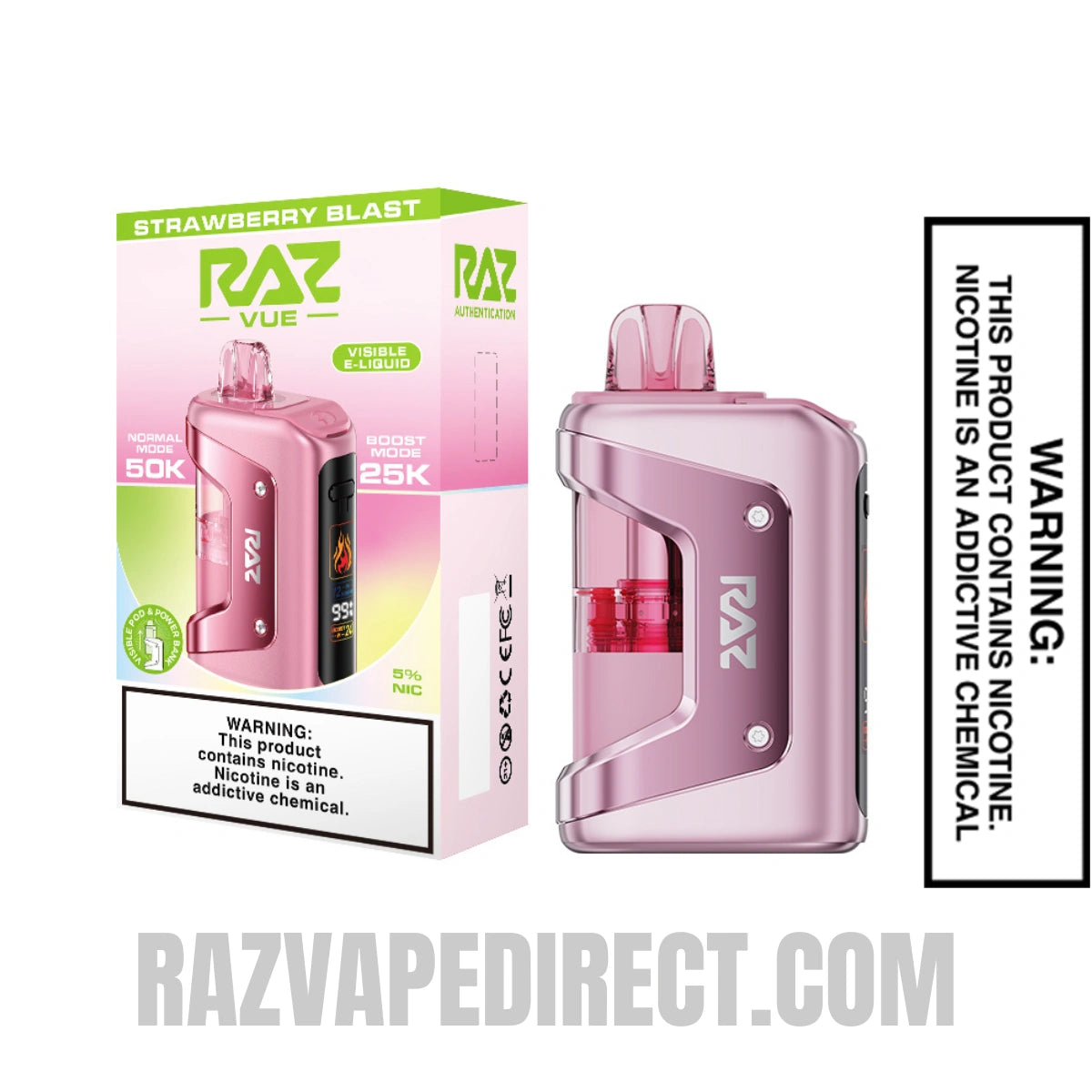 Strawberry Blast RAZ VUE 50K Disposable Kit with Package Box Strawberry Blast RAZ VUE 50K Disposable Kit with Package Box