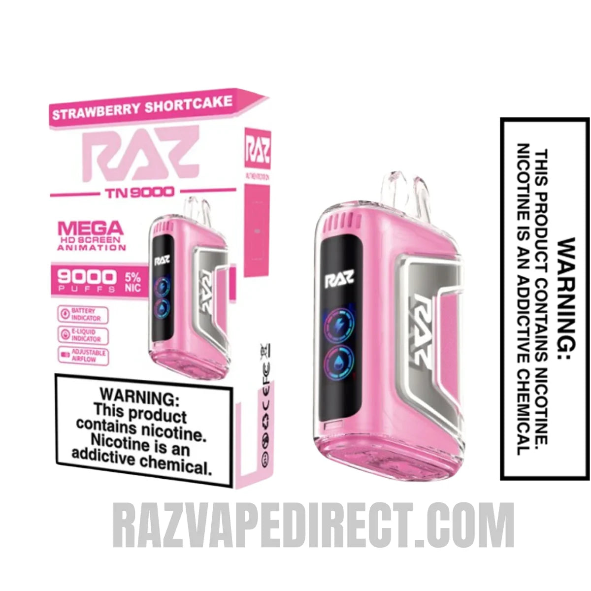 Strawberry Shortcake RAZTN9000 Disposable Vape With Package Box Strawberry Shortcake RAZTN9000 Disposable Vape With Package Box