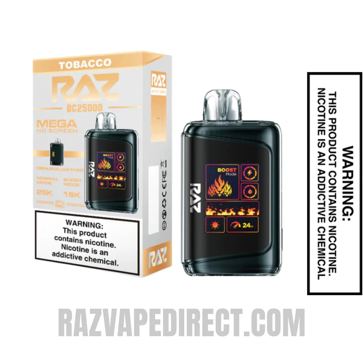 Tobacco RAZDC25000 Disposable Vape With Package Box Tobacco RAZDC25000 Disposable Vape With Package Box