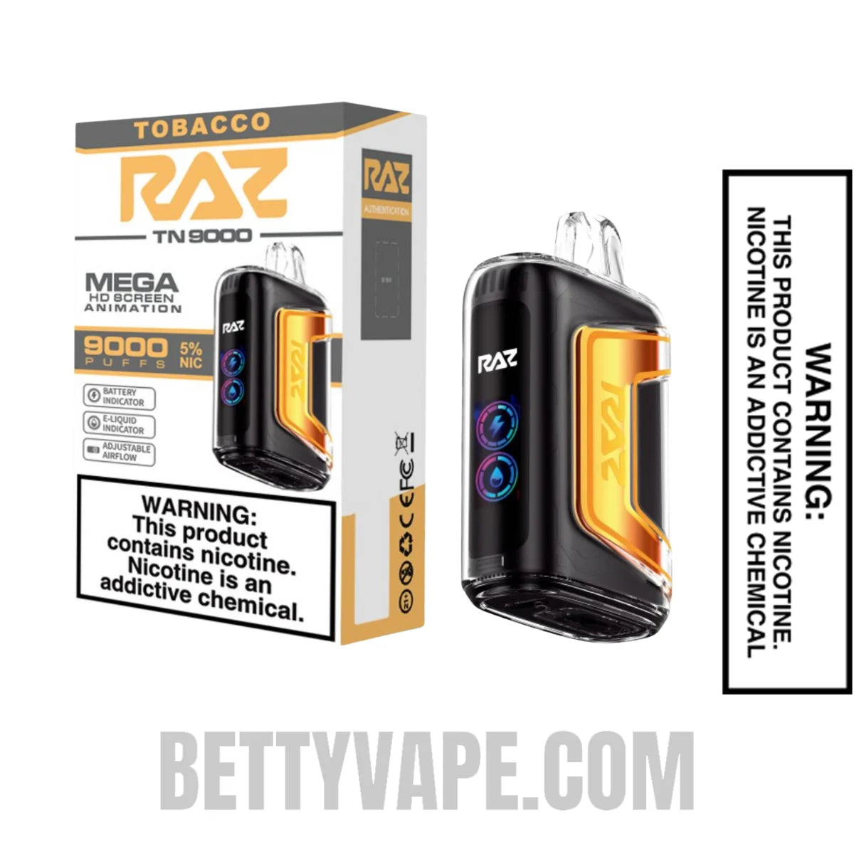 Tobacco RAZTN9000 Disposable Vape With Box Pack Tobacco RAZTN9000 Disposable Vape With Box Pack