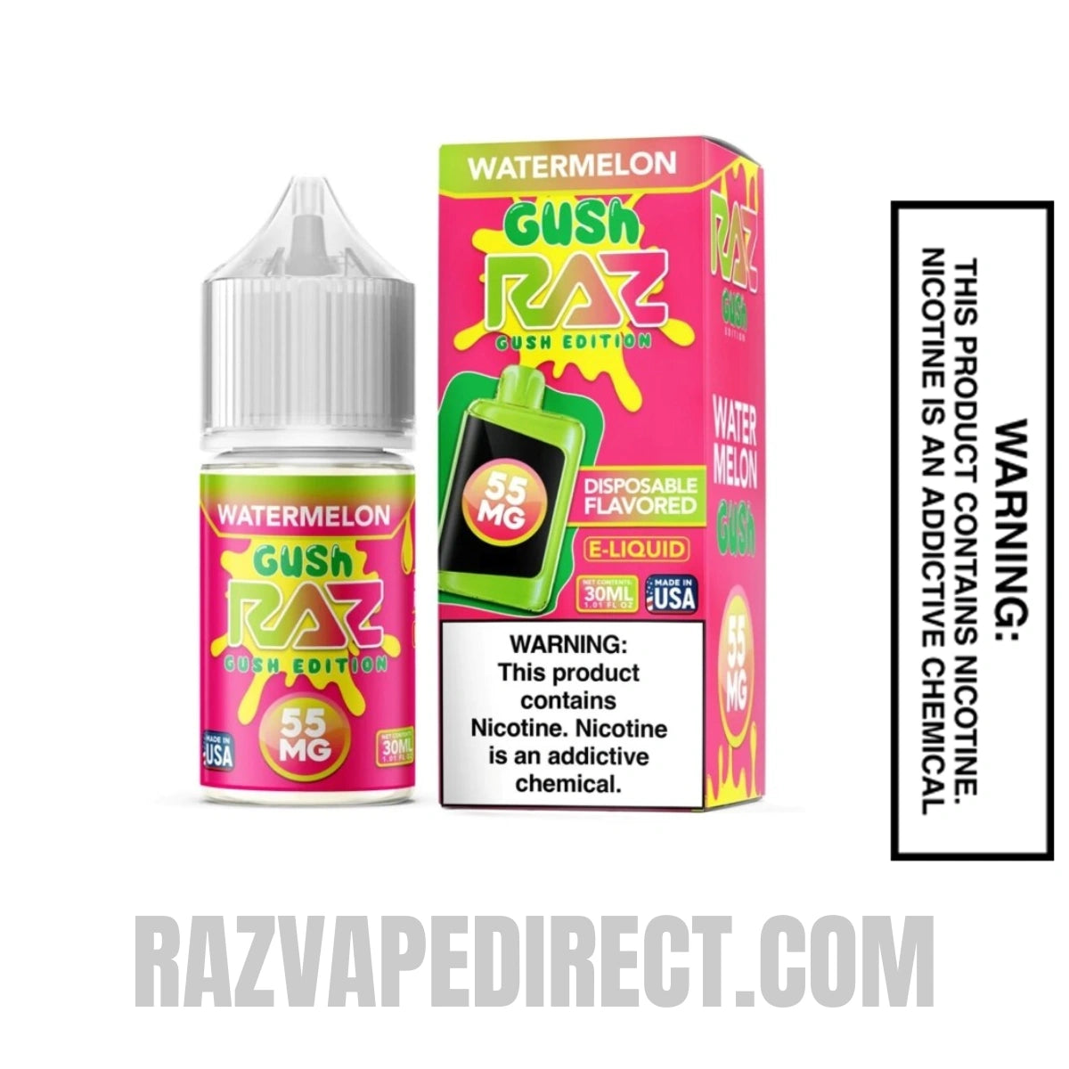 Watermelon Gush RAZ Salt Nic Juice 30 ML with package box Watermelon Gush RAZ Salt Nic Juice 30 ML with package box