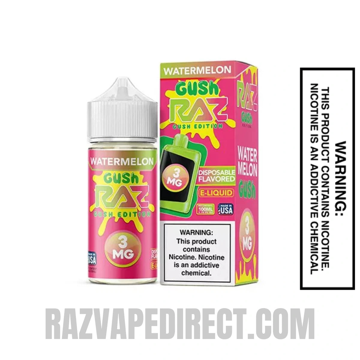 Watermelon Gush RAZ Vape Juice 100 ML With Package Box Watermelon Gush RAZ Vape Juice 100 ML With Package Box