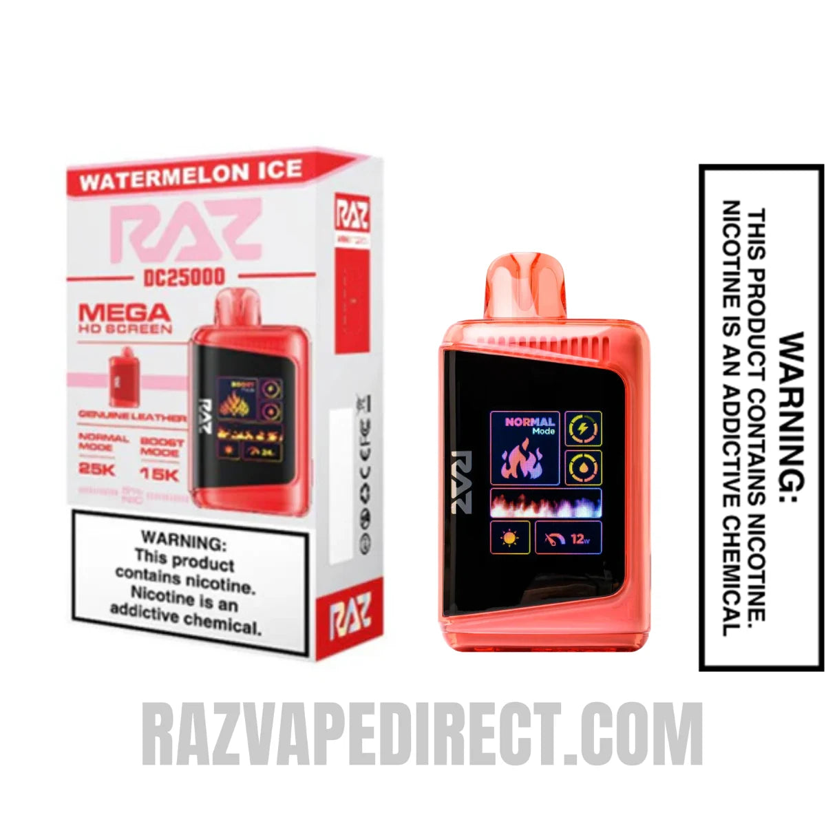 Watermelon Ice RAZ DC25000 Disposable Vape With Package Box Watermelon Ice RAZ DC25000 Disposable Vape With Package Box