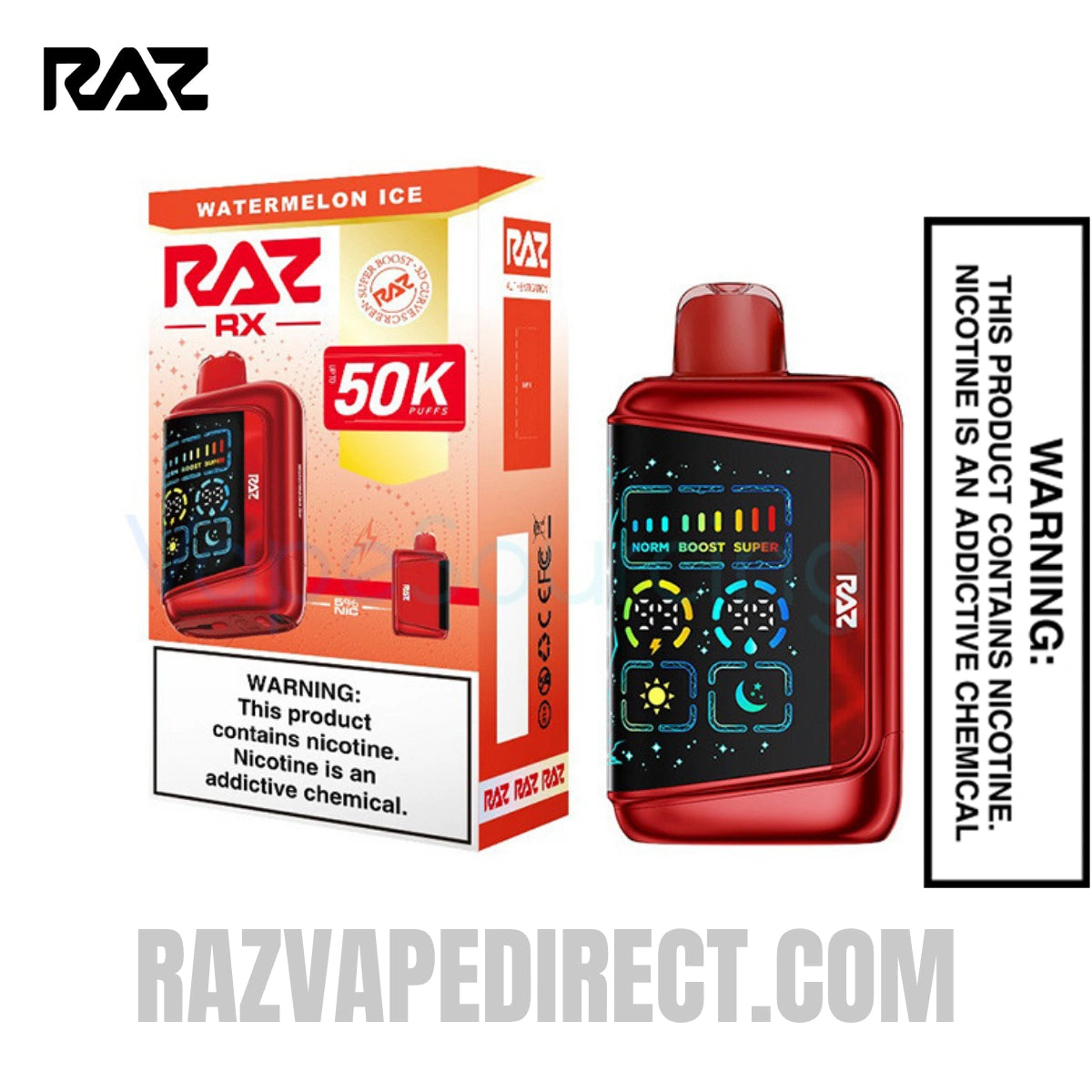 Watermelon Ice RAZ RX50K Batch Edition Disposable Vape With Package Box Watermelon Ice RAZ RX50K Batch Edition Disposable Vape With Package Box