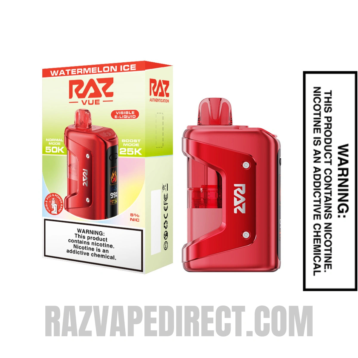 Watermelon Ice RAZ VUE 50K Disposable Kit with Package Box Watermelon Ice RAZ VUE 50K Disposable Kit with Package Box