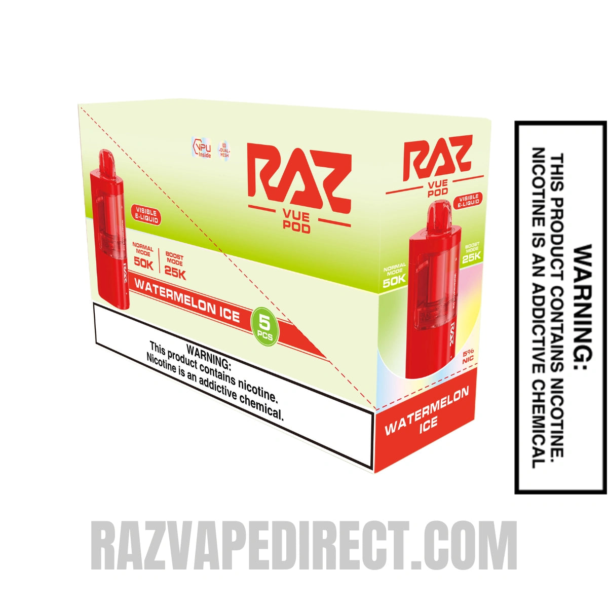 Watermelon Ice RAZ VUE 50K Disposable Pod with bundle Box Watermelon Ice RAZ VUE 50K Disposable Pod with bundle Box