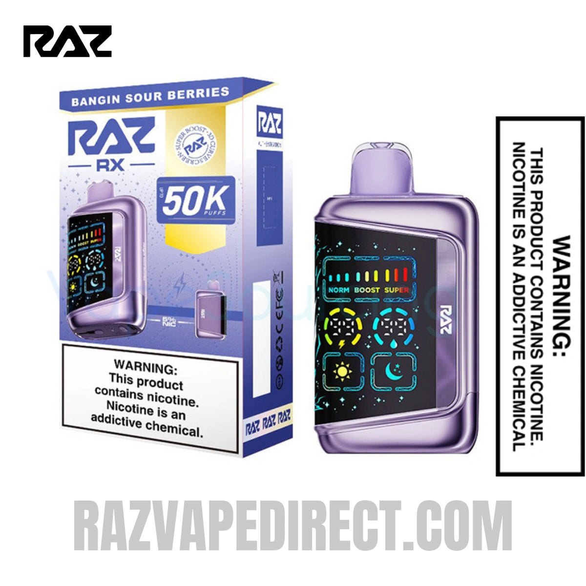 Bangin Sour Berries RAZ RX50K Batch Edition Disposable Vape With Package Box