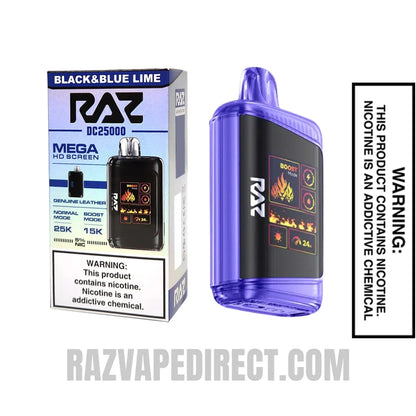 Black BlueLime RAZDC25000 Disposable Vape With Package Box