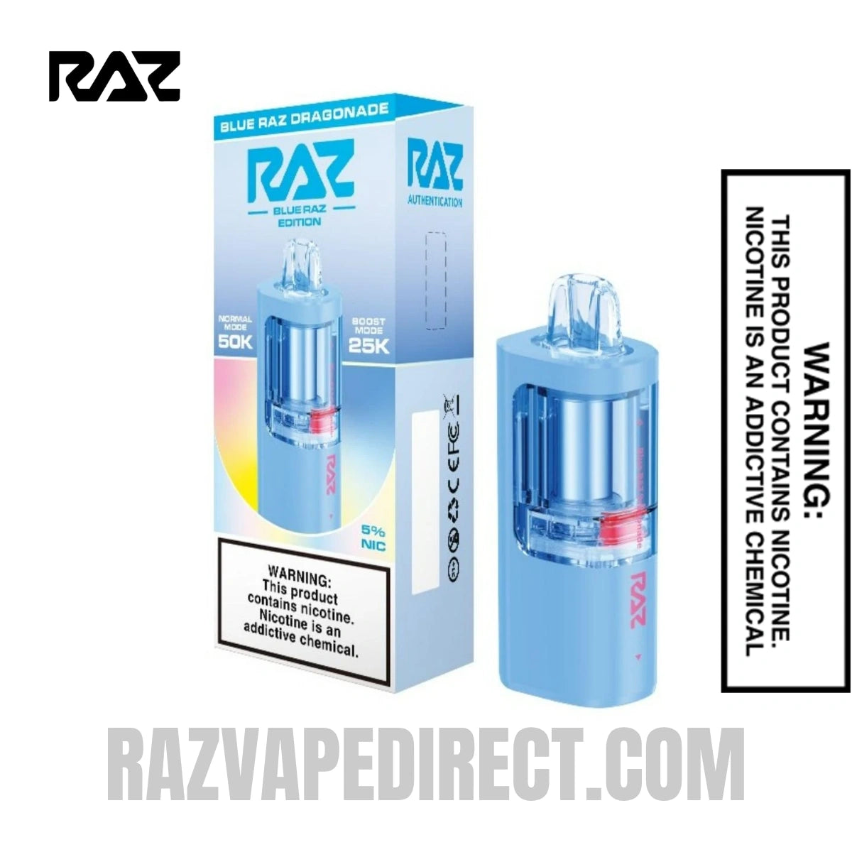 Blue Raz Dragonade RAZ VUE 50K Disposable Vape Pod Bundle Pack