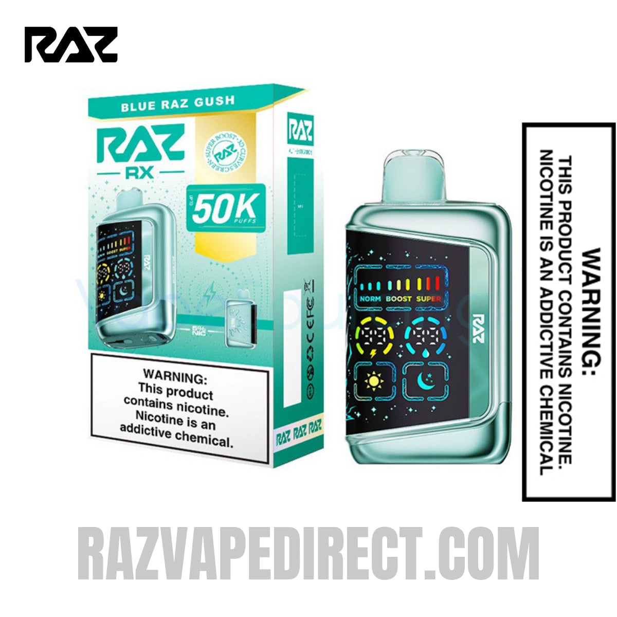 Blue Raz Gush RAZ RX50K Batch Edition Disposable Vape With Package Box