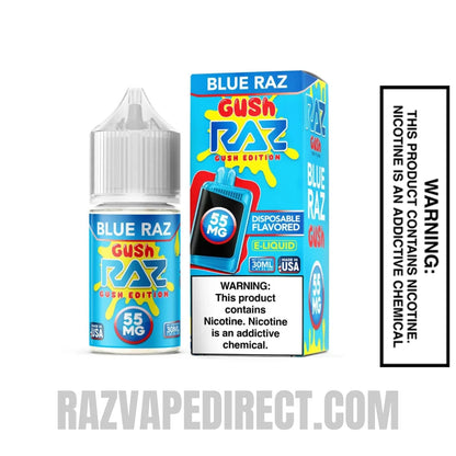 Blue Raz Gush RAZ Salt Nic Juice 30 ML with package box