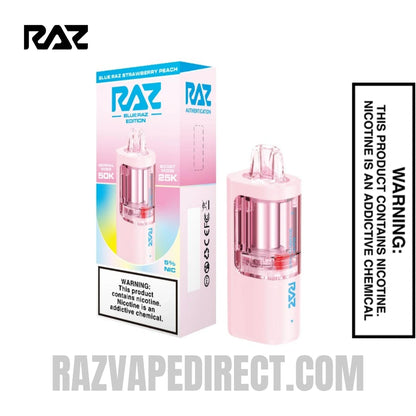 Blue Raz Strawberry Peach RAZ VUE 50K Disposable Vape Pod Bundle Pack