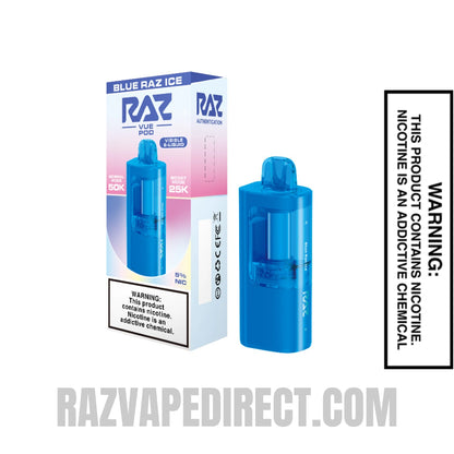 Blue Razz Ice RAZ VUE 50K Disposable Pod with Package Box