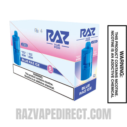 Blue Razz Ice RAZ VUE 50K Disposable Pod with bundle Box