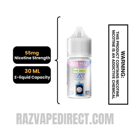 Blue Razz Cotton Clouds Pod Juice X RAZ Salt Nic juice 30 ML specifications