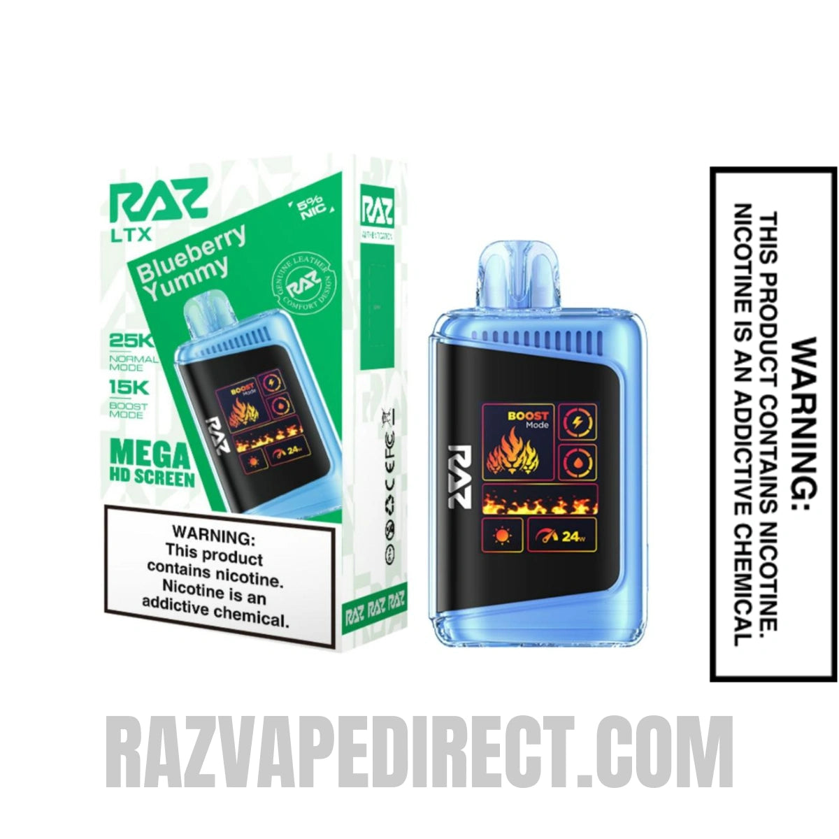 Blueberry Yummy RAZ LTX 25000 Disposable Vape With Package Box