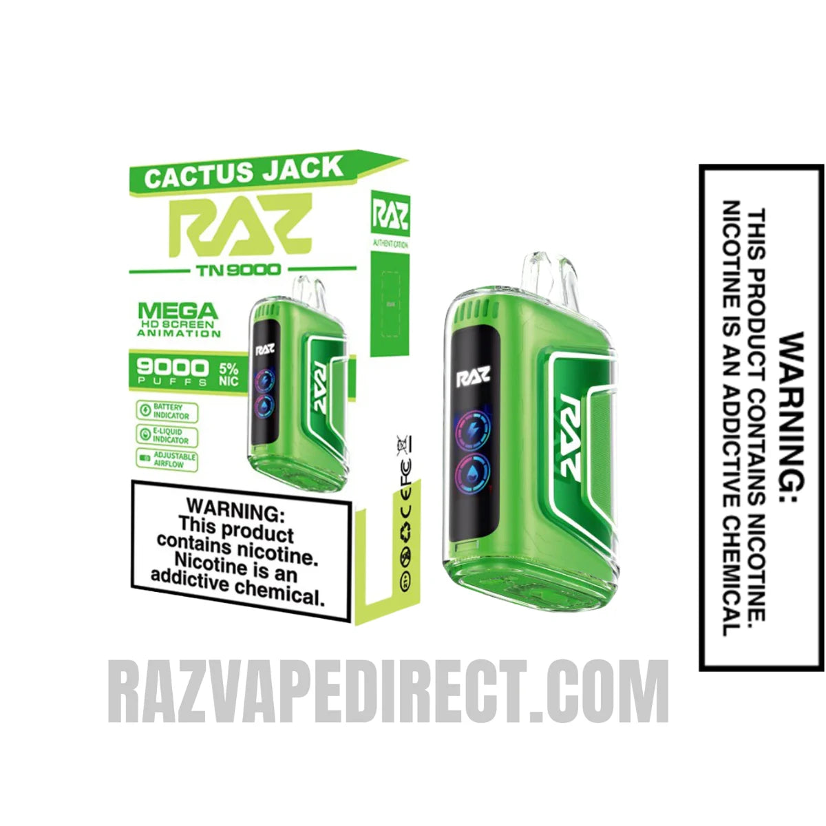 Cactus Jaz RAZTN9000 Disposable Vape With Package Box