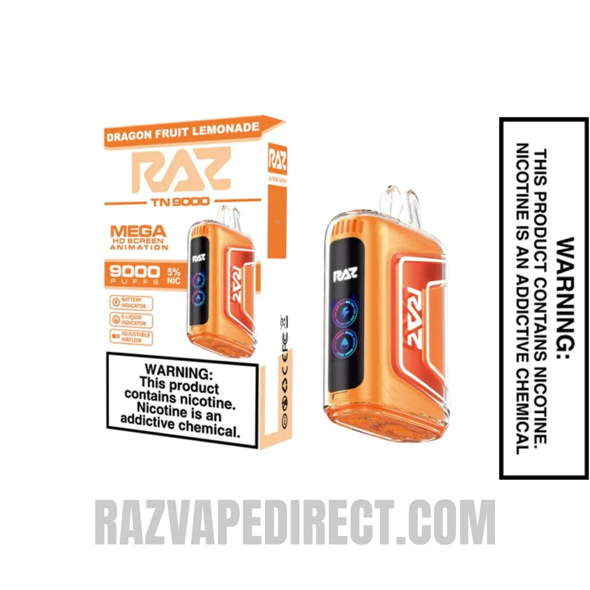 Dragon Fruit Lemonade RAZTN9000 Disposable Vape With Packaging Box