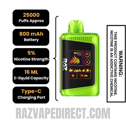 Dragon Straw Nana RAZ LTX 25000 Disposable Vape Specifications